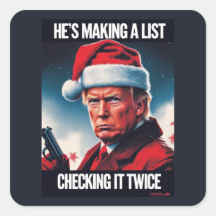 Pegatina Cuadrada Trump Christmas Sticker Funny Political