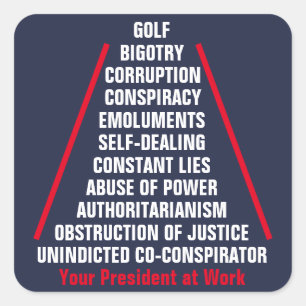 Pegatina Cuadrada Trump, coconspirador contra la corrupción en el po