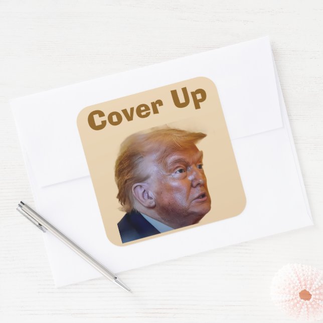 Pegatina Cuadrada Trump/Cover Up Sticker (Sobre)