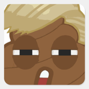 Pegatina Cuadrada Trump Emoji poop Funny