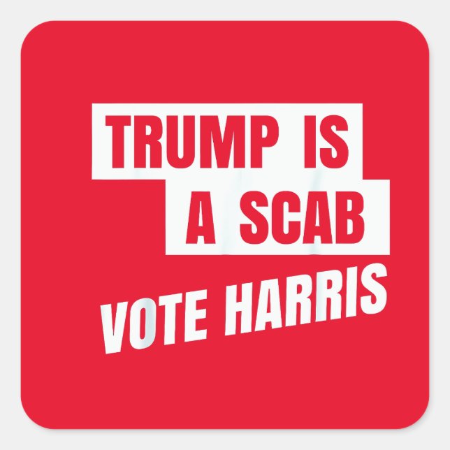 Pegatina Cuadrada Trump es un chiflado para Trump (Anverso)