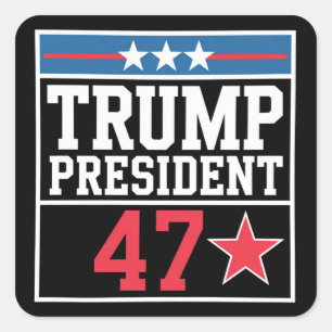 Pegatina Cuadrada Trump gana la elección de 2024 Trump ganó 2024