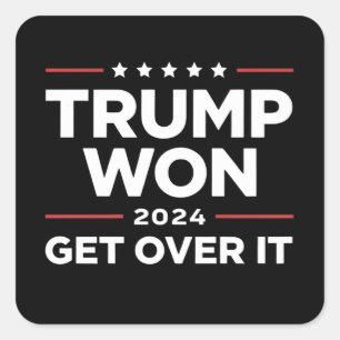Pegatina Cuadrada Trump Ganó Acéptalo 2024