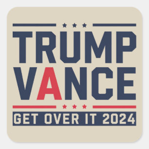 Pegatina Cuadrada Trump Ganó Elección 2024 Presidente Trump Vance