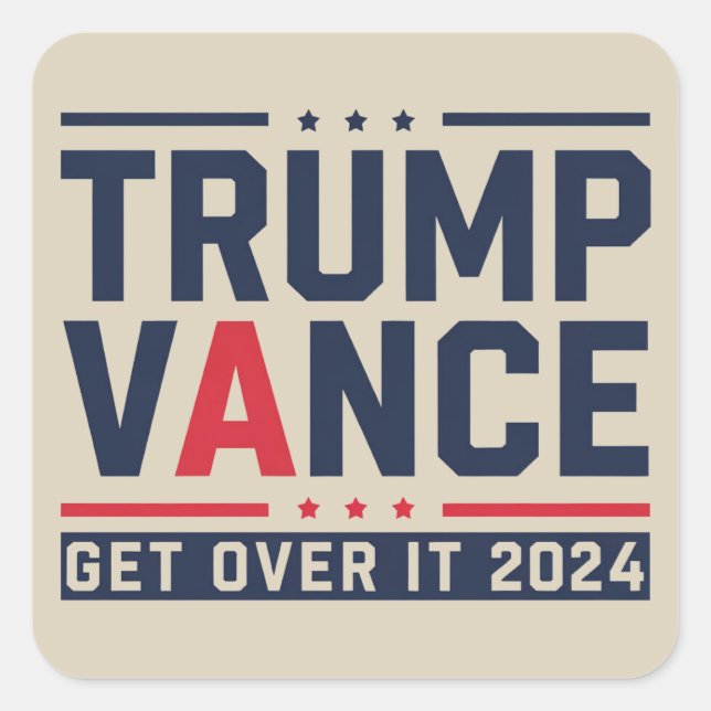 Pegatina Cuadrada Trump ganó las elecciones de 2024 (Anverso)