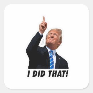 Pegatina Cuadrada Trump lo hice yo - Anti Trump