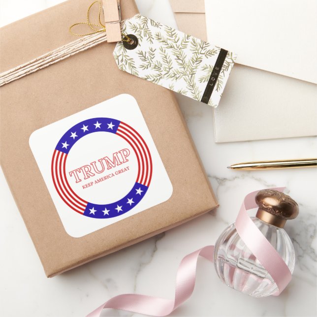 Pegatina Cuadrada Trump mantiene a Estados Unidos grande (Regalar)