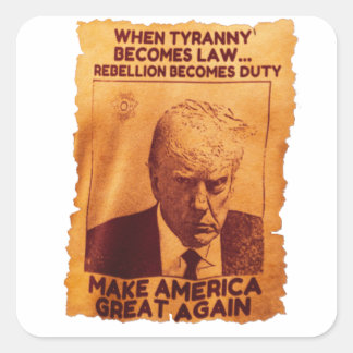 Pegatina Cuadrada Trump Mugshot T Shirt USA Donald Trump Mug