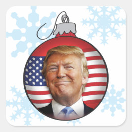 Pegatina Cuadrada Trump para Navidades