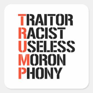 Pegatina Cuadrada Trump Traitor