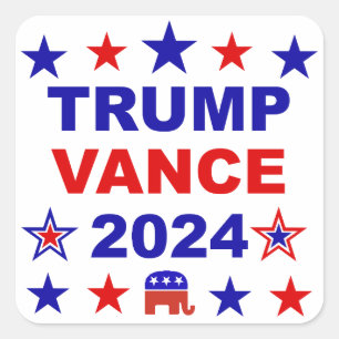 Pegatina Cuadrada Trump Vance 2024