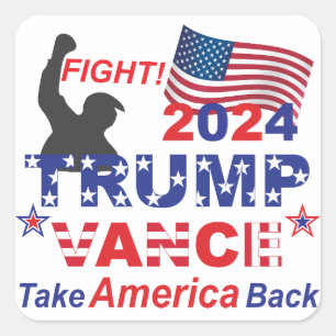 PEGATINA CUADRADA TRUMP VANCE 2024