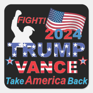PEGATINA CUADRADA TRUMP VANCE 2024