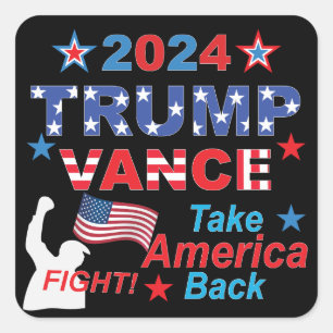 PEGATINA CUADRADA TRUMP VANCE 2024