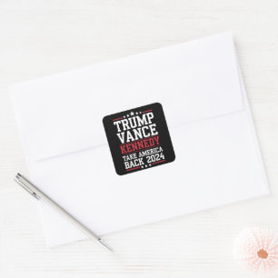 Pegatina Cuadrada Trump Vance Kennedy Recuperemos Estados Unidos Otr