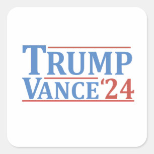 Pegatina Cuadrada Trump Vance Vicepresidente Elección Estadounidense