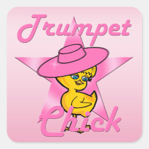 Pegatina Cuadrada Trumpet Chick #8