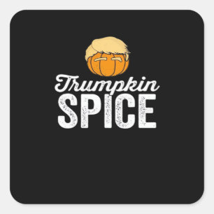 Pegatina Cuadrada Trumpkin Spice Funny Chiste político de Halloween