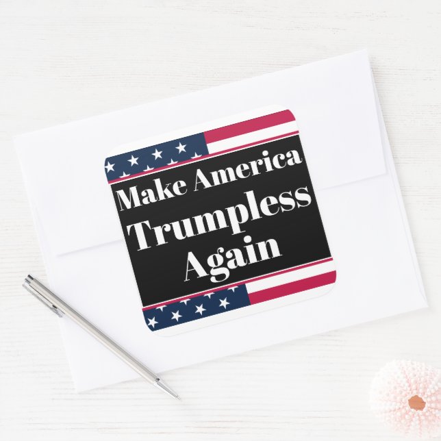 Pegatina Cuadrada Trumpless Sticker (Sobre)