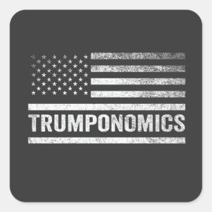Pegatina Cuadrada Trumponomía Bandera Electoral Estadounidense Trump