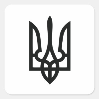 Pegatina Cuadrada Tryzub ucraniano