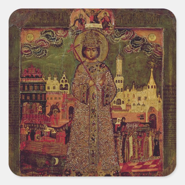 Pegatina Cuadrada Tsarevitch Dmitry Ivanovich (Anverso)