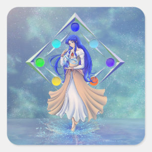 Pegatina Cuadrada TSDS: Arte de portada de Miral Akemi
