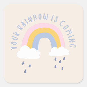 Pegatina Cuadrada Tu arcoiris viene con la bolsa de regalo