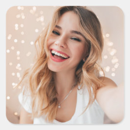 Pegatina Cuadrada Tu cara en un cumpleaños