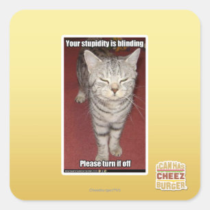 Pegatina Cuadrada Tu estupidez es cegadora 2