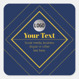 Pegatina Cuadrada Tu logotipo y plantilla de diseño personalizable