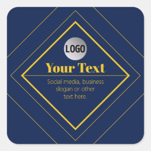 Pegatina Cuadrada Tu logotipo y plantilla de diseño personalizable