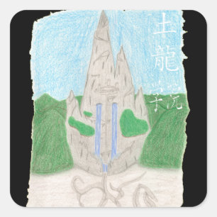 Pegatina Cuadrada Tu Long Academy (con nombre chino)