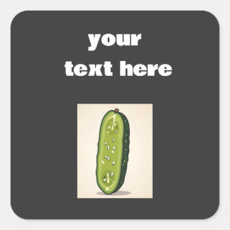 Pegatina Cuadrada tu texto aquí, amante del pepino