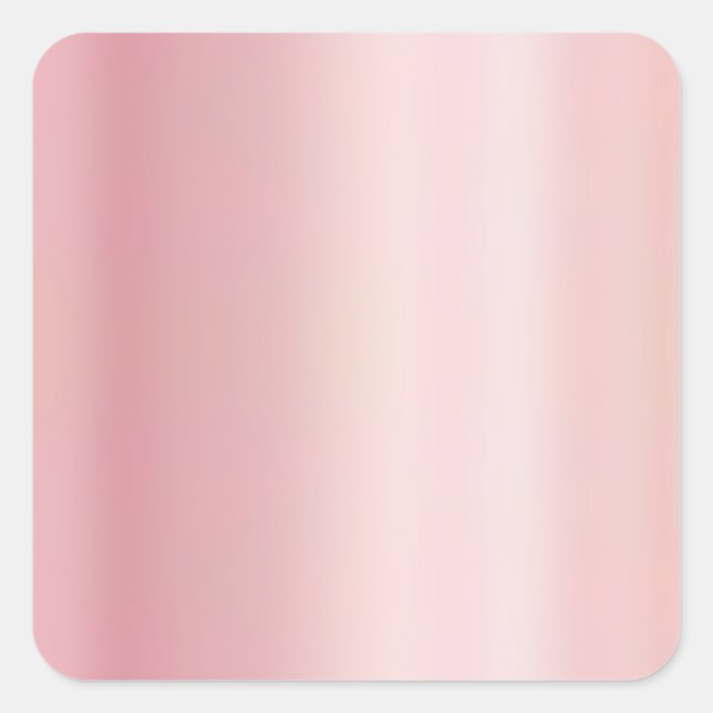 Pegatina Cuadrada Tu Texto Personalizado Plantilla Elegante Rosa Dor (Anverso)