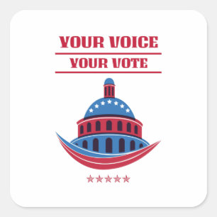 Pegatina Cuadrada Tu Voto