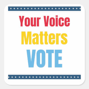 Pegatina Cuadrada Tu voz importa - Vota