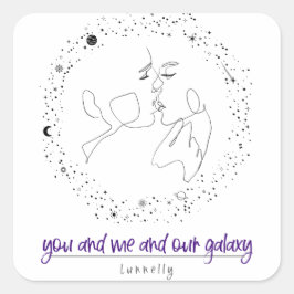 Pegatina Cuadrada Tú y yo y nuestra galaxia