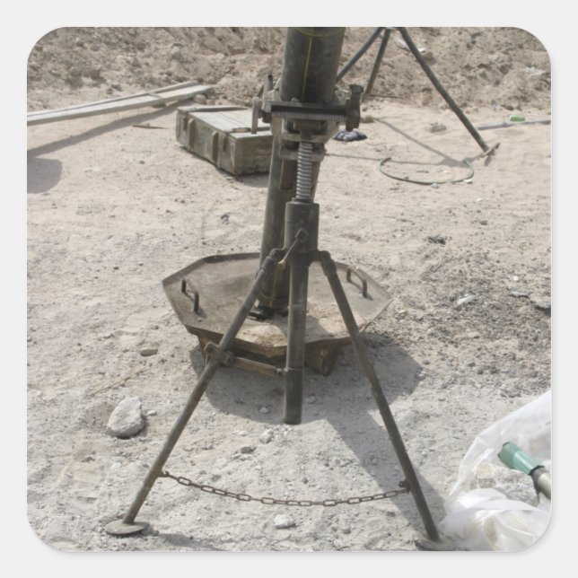 Pegatina Cuadrada Tubos de mortero (Anverso)