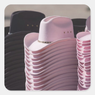 Pegatina Cuadrada Tucson, Arizona. Gorras de vaquero para los