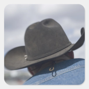 Pegatina Cuadrada Tucson, Arizona. Sombreros de vaquero en uso en el