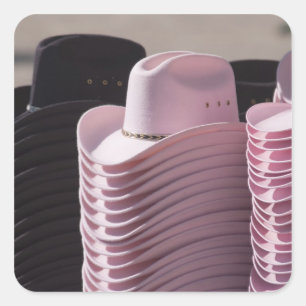 Pegatina Cuadrada Tucson, Arizona. Sombreros de vaquero para hombres