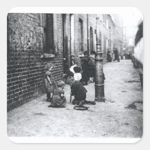 Pegatina Cuadrada Tugurios de Londres