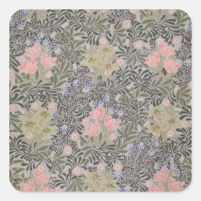 Pegatina Cuadrada Tulipanes, margaritas y boquerones (Anverso)