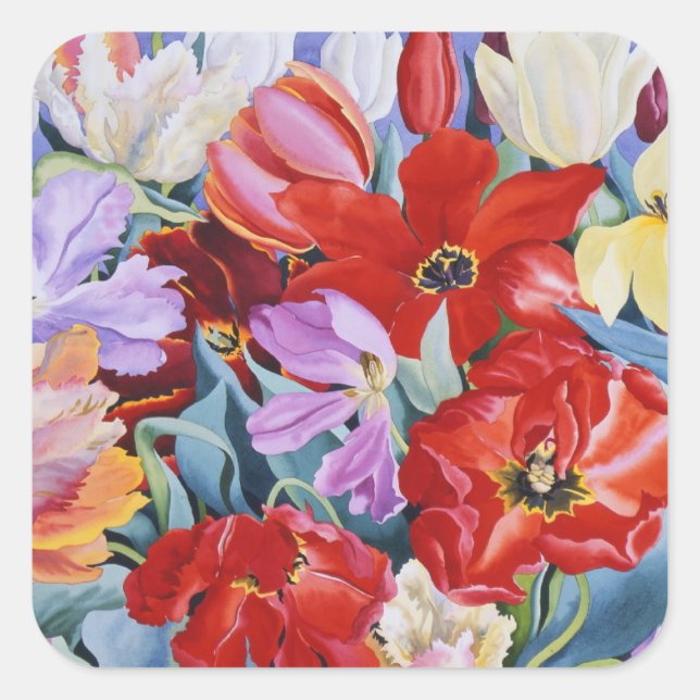 Pegatina Cuadrada Tulipanes Massed 2003 (Anverso)