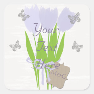Pegatina Cuadrada Tulipanes personalizados