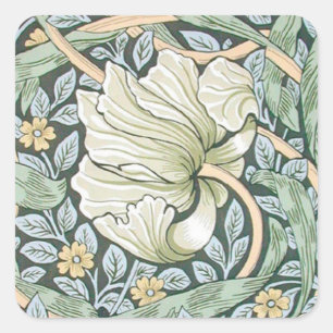 Pegatina Cuadrada Tulipanes Pimpernel Arte Botánico de William Morri