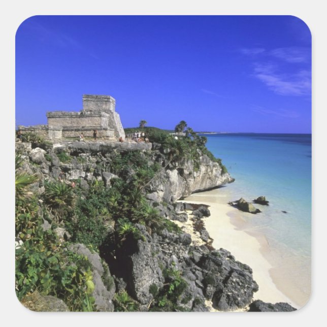 Pegatina Cuadrada Tulum, México (Anverso)