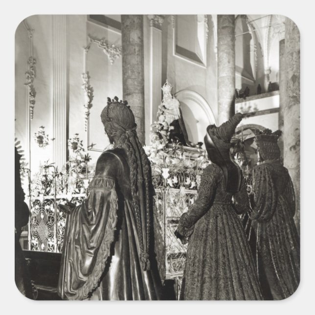 Pegatina Cuadrada Tumba de Maximilian I (Anverso)