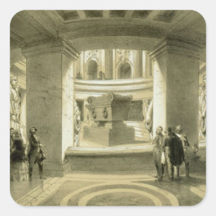 Pegatina Cuadrada Tumba de Napoleon (1769-1821) en Invalides, de 'P